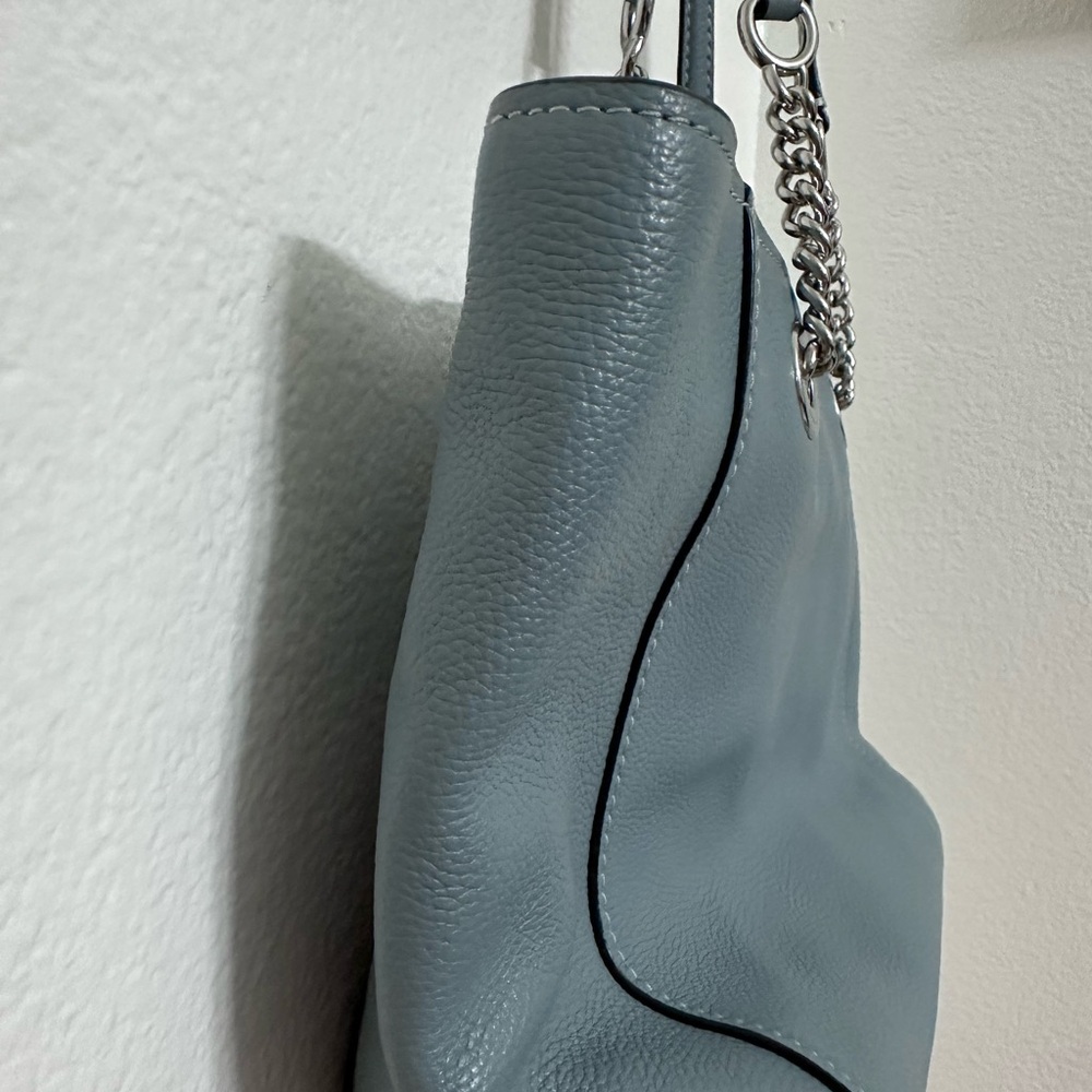 Coach Blue Leather Tote Bag - Picture 10 of 11